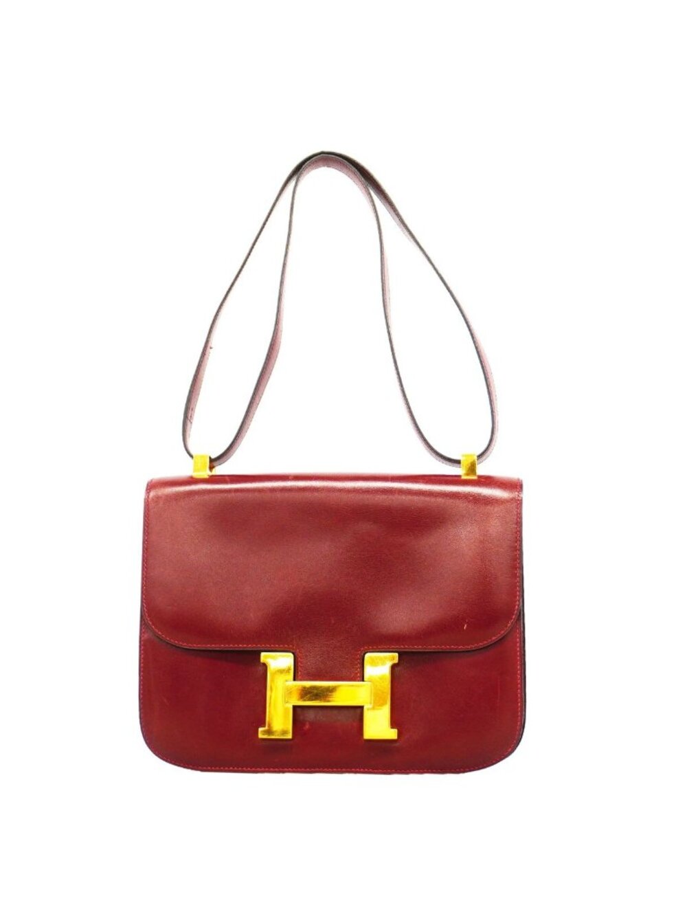 Hermes Shoulder Bag Constance Box Calf Bordeaux Gold